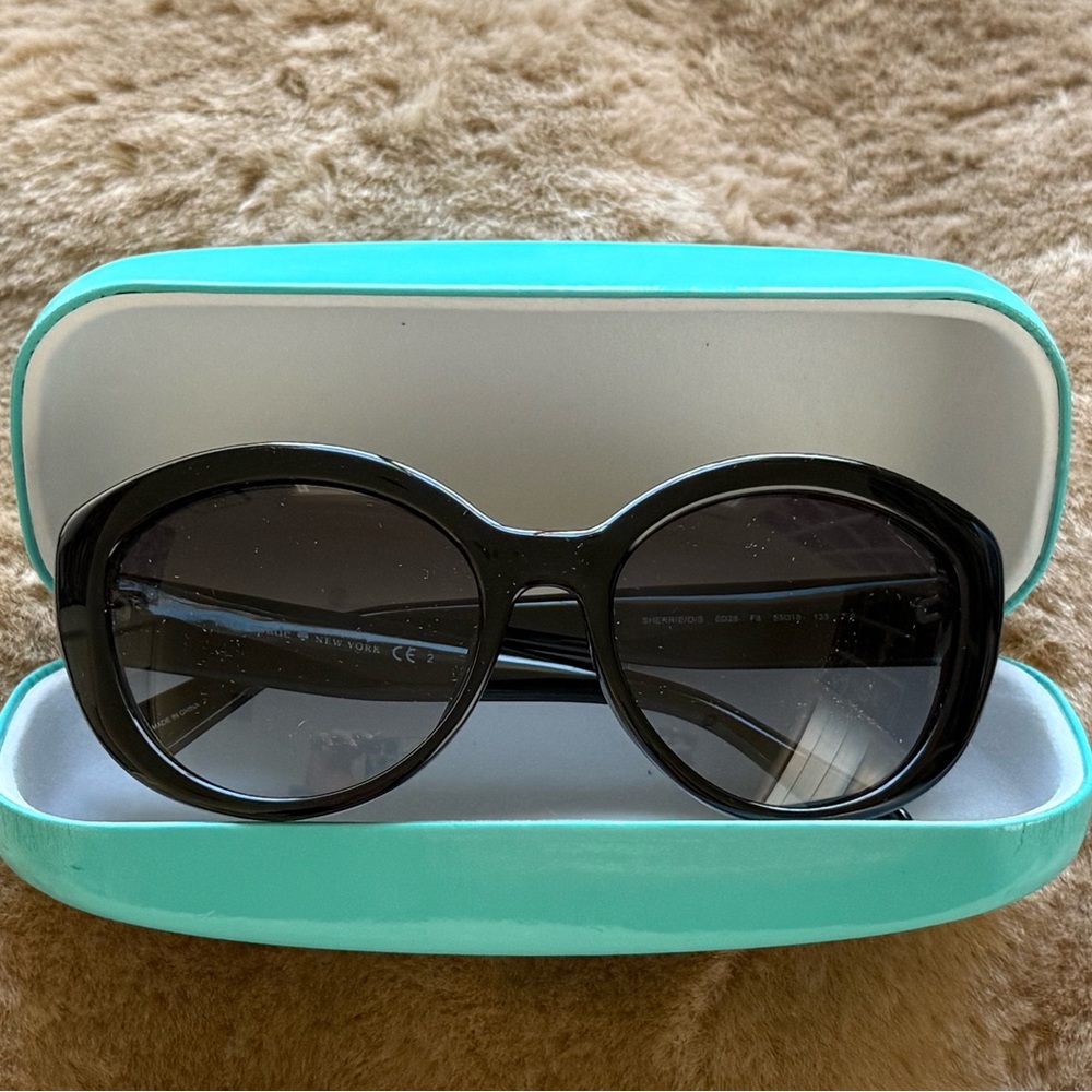 Kate Spade Black Sunglasses with Turquoise Case